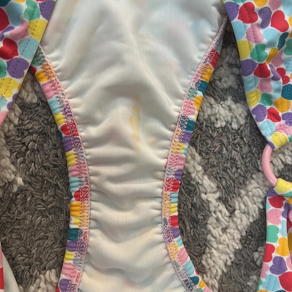 Shoshanna bikini, size M/L D (top) and XL (bottom), multicolor hearts, GUC! - Picture 7 of 8